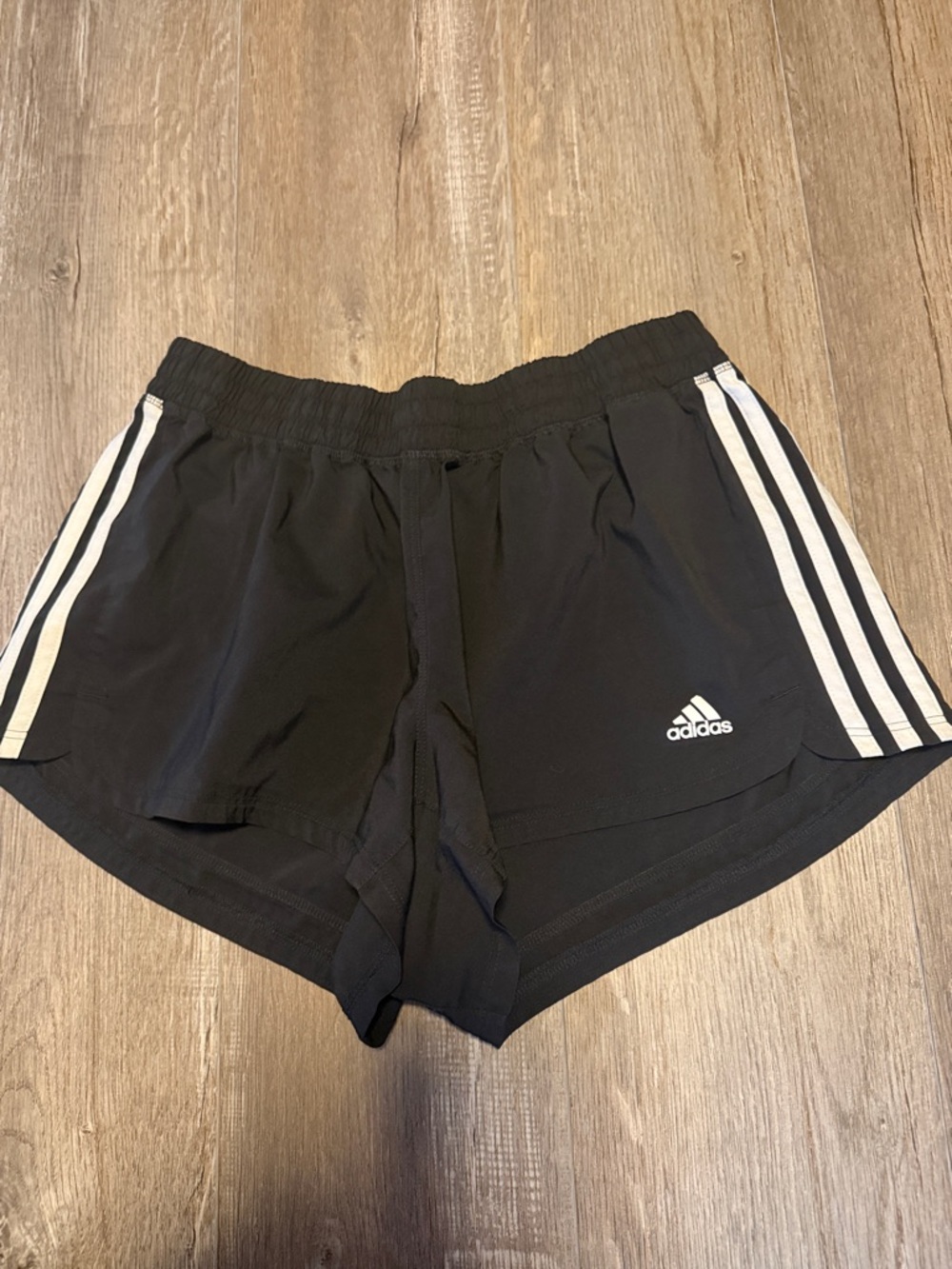 adidas Climalite Black Athletic Shorts with White Side Stripes